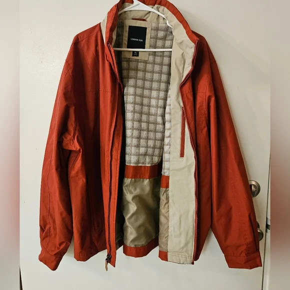 London Fog Men's Rust Orange/Red Jacket - Picture 1 of 8